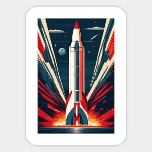 Vintage Soviet rocket launch Sticker